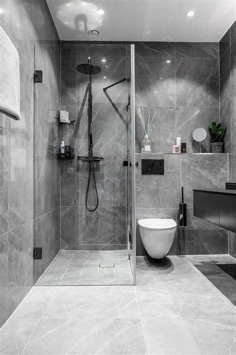 Minimalist Grey Marble Bathroom