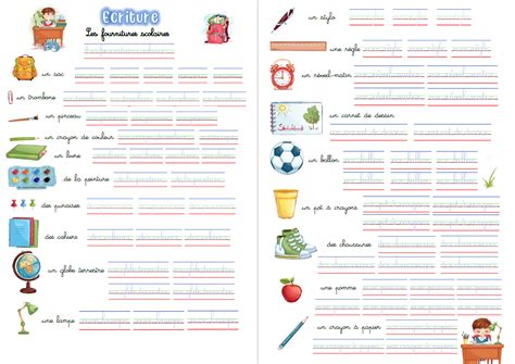 Cursive Writing Exercise School Supplies