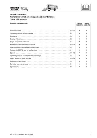 Deutz Fahr Hts Combine Service Repair Manual Pdf