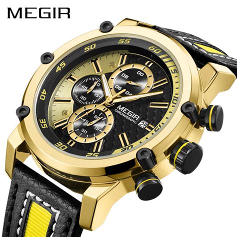 Megir Reloj Hombre Sport Men Watch Luxury Quartz Watches Men Clock