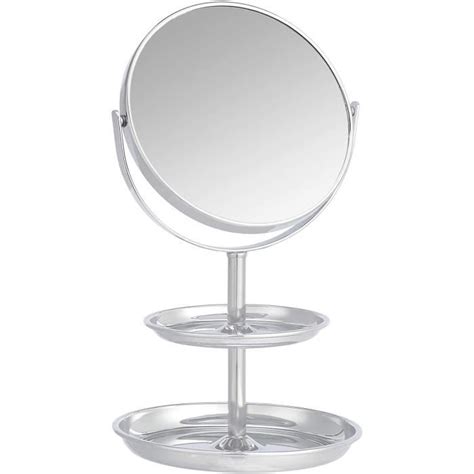 Miroir grossissant sur pied à double plateau x1 x5 chromé 90