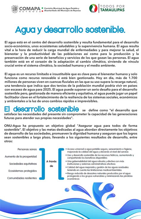 El Agua Y El Desarrollo Sostenible Comapa De Reynosa