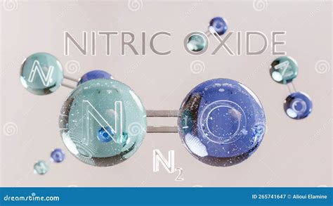 Nitric Oxide, NO, Molecule Model, Chemical Formula. Nitrogen Oxide ...