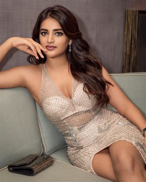 Hotty Nidhhi Agerwal In Deep V Neck Mini Dress K4 Fashion