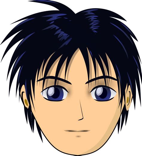 Man Anime Face Shorter - Openclipart