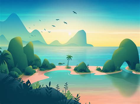 Tropical Escape Wallpaper by Louis Coyle on Dribbble