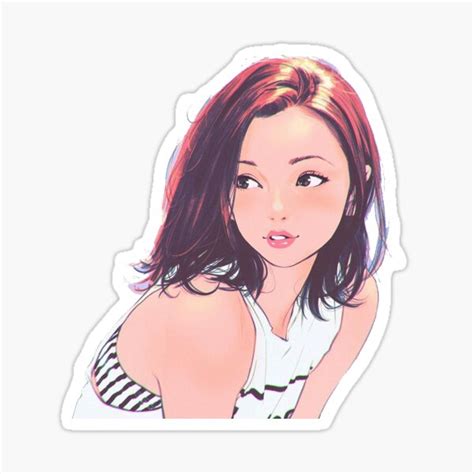 Korean Pop Girl Pinup Art Sticker For Sale By Megapanda687 Redbubble