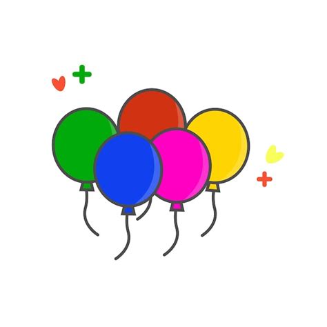 Premium Vector Cartoon Balloons Birthday Party Celebrate And