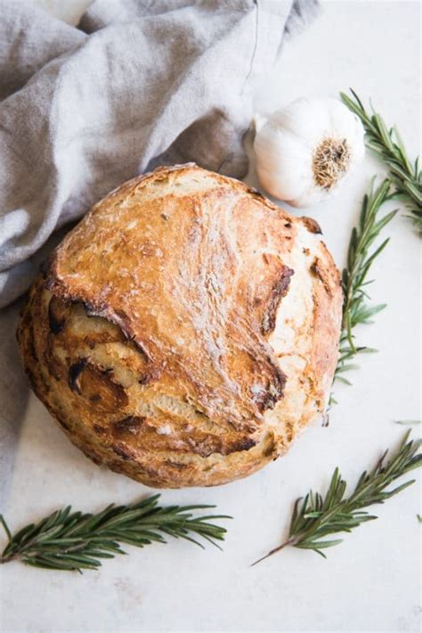 Roasted Garlic And Rosemary No Knead Artisan Bread House Of Nash Eats