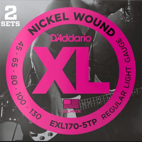 楽天市場2セットパック 5弦用 D Addario EXL170 5TP Nickel Wound 045 130 Long Scale