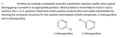 Solved Pyridine Can Undergo Nucleophilic Aromatic Chegg