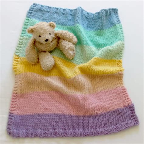 Pastel Rainbow Baby Blanket Knitting Pattern Merino Easy Etsy