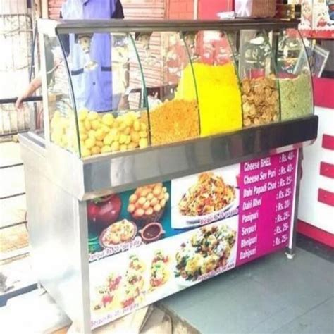 Stainless Steel Golgappa Chaat Counter For Street Food Stall At Rs