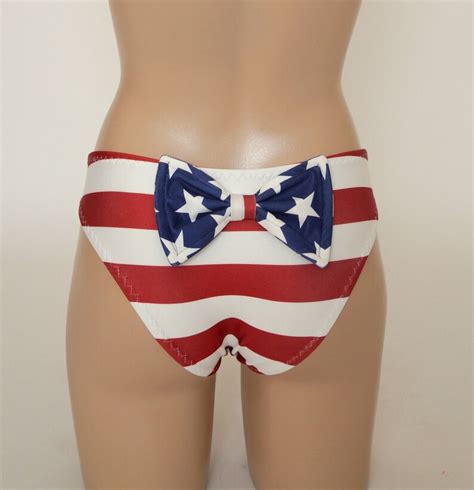 American Flag Bikini Usa Flag Bow Bandeau Bikini Top And Bow Etsy