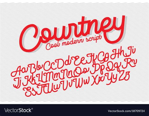 Courtney cool modern script font Royalty Free Vector Image