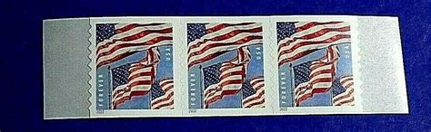 5657 US FLAGS APU COIL STRIP OF 3 EXCESS BACKING FOREVER STAMPS EBay