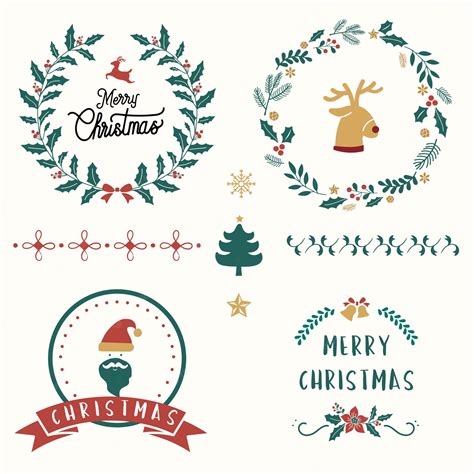 Free Vector Set Of Christmas Badges Vector