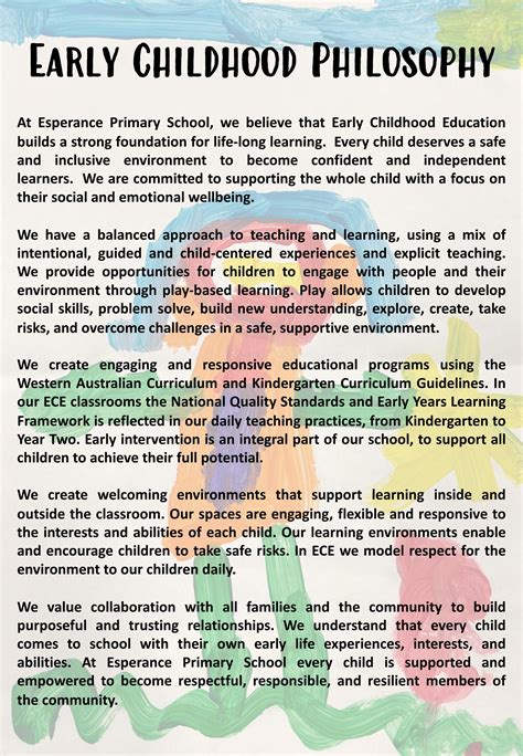 Early Childhood Philosophy by esperance.primary.school - Issuu