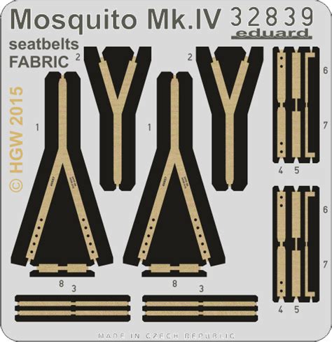 Mosquito Mk IV Seatbelts FABRIC 1 32 Eduard Store