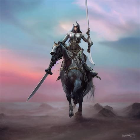 Woman Warrior In Pastel Leather Armor Holding A Sword Midjourney