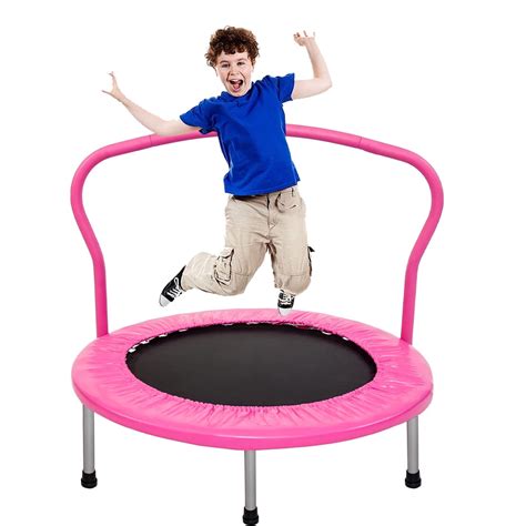 Toddler Trampoline With Handrail 36 Mini Foldable Rebounder Fitness