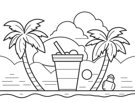 Cheerful Summer Coloring Page - Coloring Page