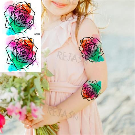 Buy Small Peony Daisy Flower Temporary Tattoos For Women Girl Sunflower