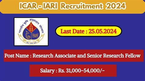 Icar Iari Recruitment Check Post Age Limit Educational