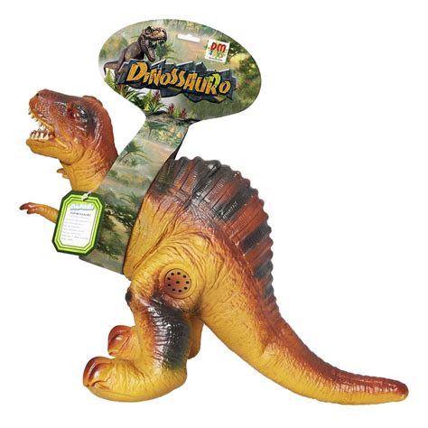 Boneco Coleção Dinossauros flexível som DM Toys