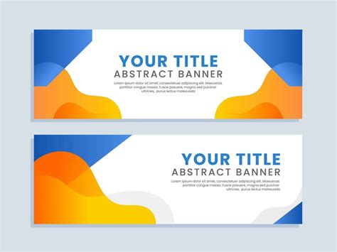 Abstract business banner template with blue and orange background ...