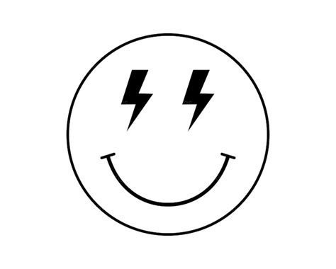 Smiley Face Lightning Bolt Svg Png Cricut Cut File - Etsy