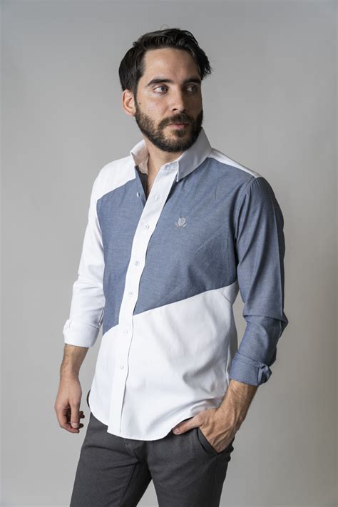 Camisa De Combinaciones Blanco Y Gris Eq Fortrop