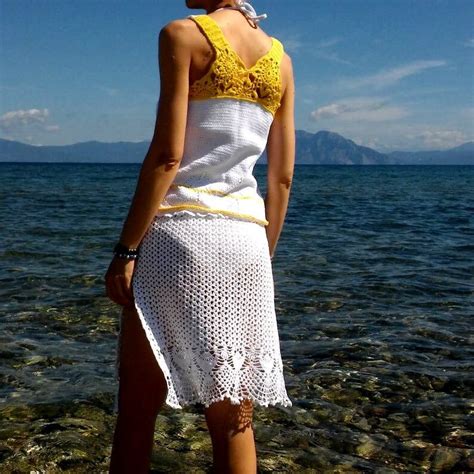 Pareo Sarong Crochet Beachwear Beach Pareo Crochet Boho Sarong Etsy