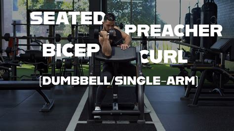 Seated Preacher Bicep Curl Dumbbell Single Arm Youtube