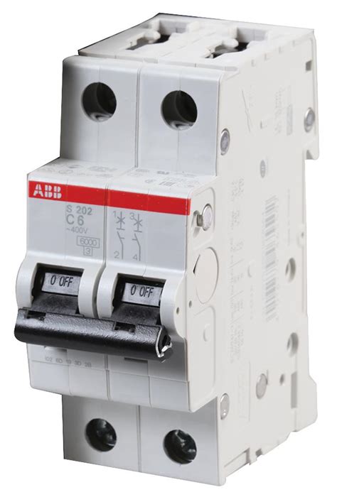 S202 C6 Abb Thermal Magnetic Circuit Breaker Miniature C Curve