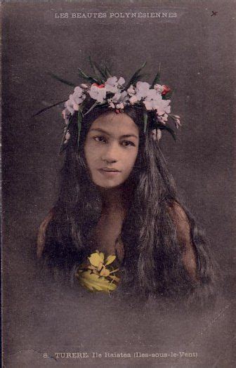 A Vintage Postcard Of A Tahitian Raiatea Turere Beauty Polynesian