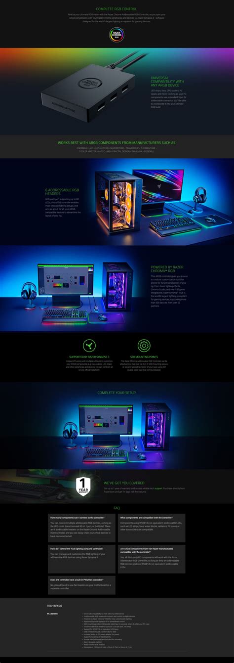 Razer Chroma Addressable RGB Controller | RZ34-02140600-R3M1 | JW Computers