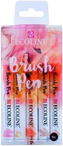 Talens Ecoline 5 Brush Pens Beige Pink Amazon Es Hogar Y Cocina