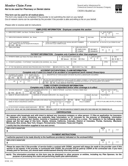 15 Cigna Claim Forms Dental Free To Edit Download And Print Cocodoc