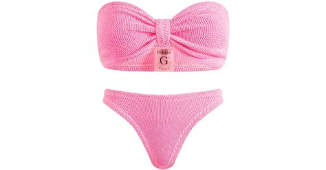 Hunza G Tina Bandeau Bikini In Pink Lyst