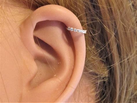 14k Solid White Gold Ultimate Tragus Piercing Hoop Etsy