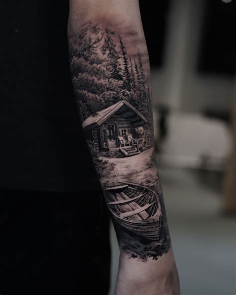 Realism Cabin in the Woods Tattoo • Tattoodo