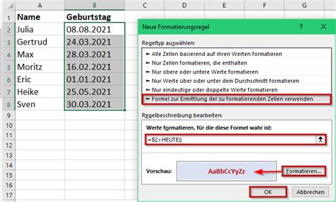 Excel Bedingte Formatierung Office Lernen