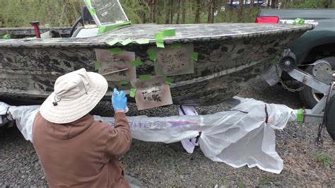 How To Camouflage Paint A Boat Youtube