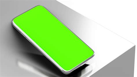 Metallic phone Mock-Up Animation. Green screen with bright light and ...