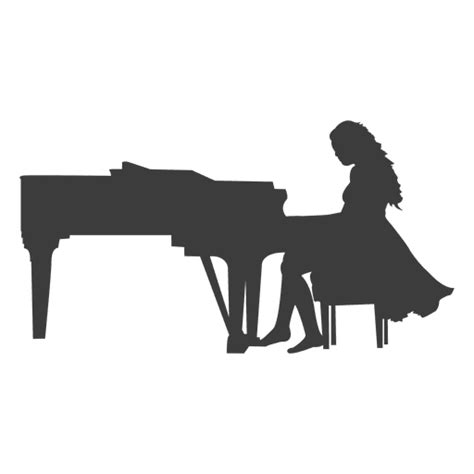 Female Pianist Silhouette Transparent Png Svg Vector File