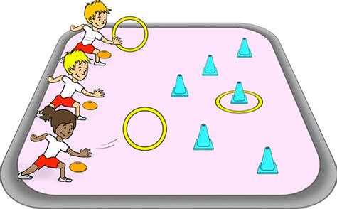 Throw Hoops Over Cones Fun Games With Hula Hoops Pe Physcial