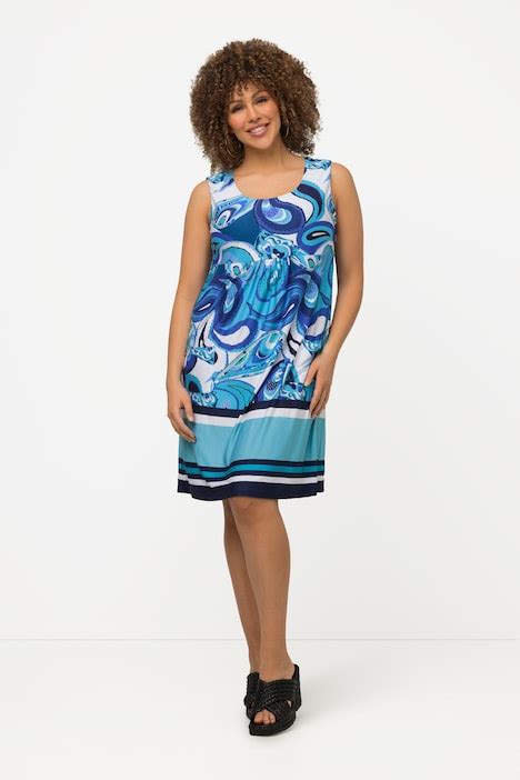 Paisley Print Border Hem Sleeveless Dress Midi Dresses Dresses