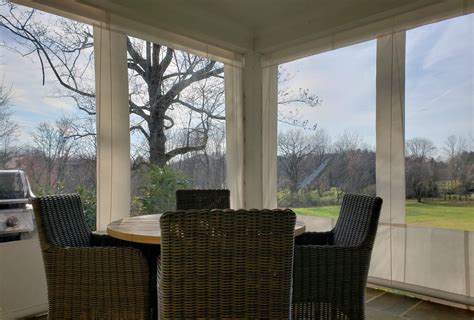 Clear Vinyl Drop Curtains - on a farmhouse porch | Kreider's Canvas ...