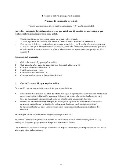 Prospecto información para el usuario Prevenar 13 suspensión